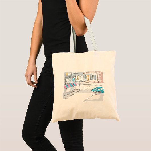 Urban Street Scene Canvas tas