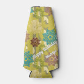 Urban Stripes Abstract Flower Pattern Flesjeskoeler (Voorkant)