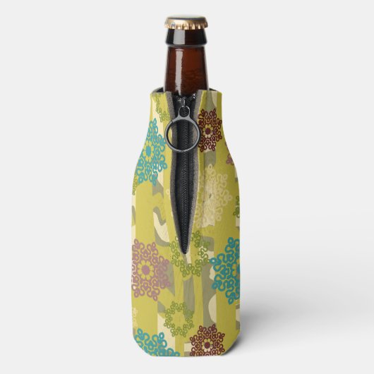 Urban Stripes Abstract Flower Pattern Flesjeskoeler (Fles Achterkant)