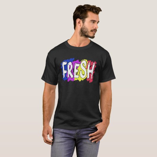 Urban Style Rap R&B Retro Fresh Graffiti T-shirt (Voorkant volledig)
