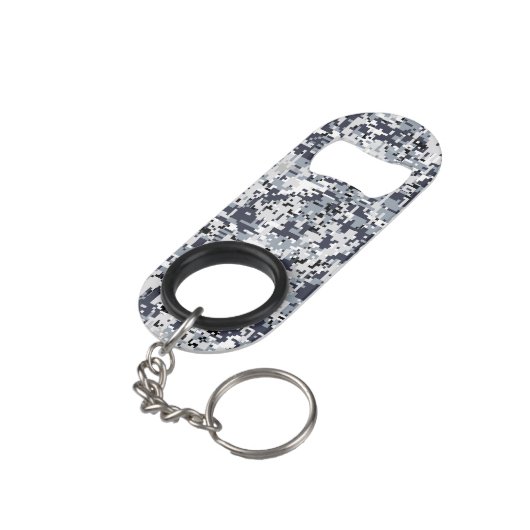 Urban Style Silver Digital Camouflage Sleutelhanger Flessenopener (Achterkant Gekanteld)
