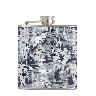 Urban Style Silver Gray Digital Camouflage Heupfles