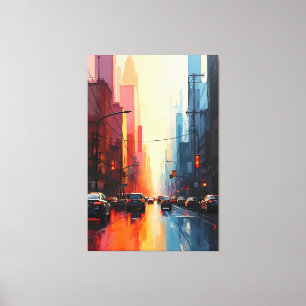 Urban Sunset Reflections Canvas Afdruk