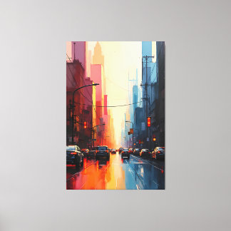 Urban Sunset Reflections Canvas Afdruk
