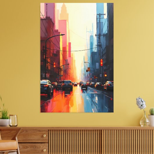 Urban Sunset Reflections Canvas Afdruk (Insitu (Woonkamer))