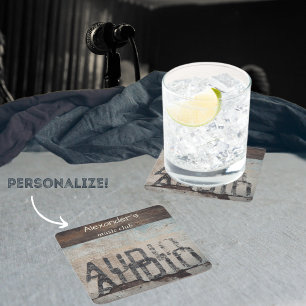 Urban-thema loft stijl audiofiele muziek liefhebbe vierkante kartonnen onderzetter