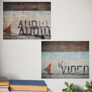 Urban-thema loft stijl cinemafile audiofiel muurkunst sets