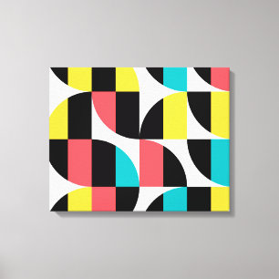 Urban, trendy, kleurrijk, modern grafisch patroon canvas afdruk
