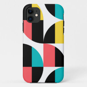 Urban, trendy, kleurrijk, modern grafisch patroon iPhone 11 hoesje