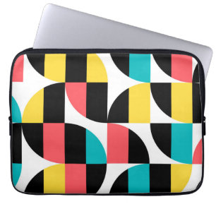 Urban, trendy, kleurrijk, modern grafisch patroon laptop sleeve