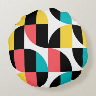 Urban, trendy, kleurrijk, modern grafisch patroon rond kussen