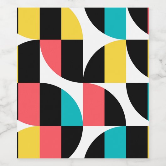 Urban, trendy, kleurrijk, modern grafisch patroon wijn etiket (Enkel label)