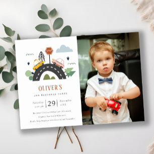 Urban Vehicle Cars Foto Elke zondag uitnodigen Bedankkaart