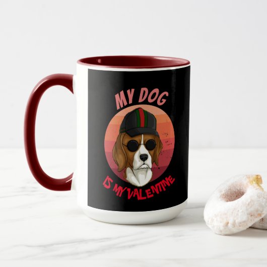 Urban Warrior HOUND EST MA VALENTINE Mug (Avec donut)
