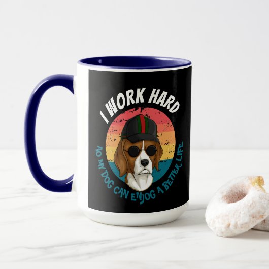 Urban Warrior IWORK HARD HOARD ! Mug (Avec donut)
