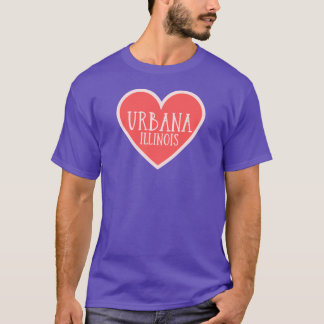 Urbana Illinois Schattig Hart T-shirt