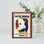 Urbana Illnois Cattle Feeding Poster Briefkaart (Staand voorkant)