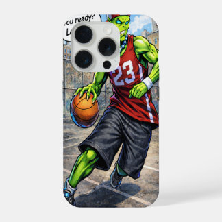 Urbane buitenaardse basketballer - Comicstijl kuns iPhone 15 Pro Hoesje