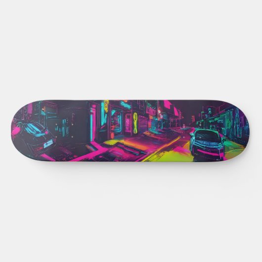 Urbanes neonfarbene Skateboarddeck dynamisch bunt Skateboard (Horizontaal)