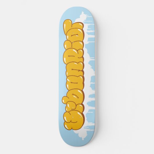 UrbanRiot Graffiti Clouds Deck Skateboard (Voorkant)