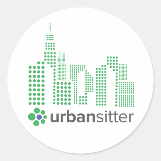 UrbanSitter Ronde Sticker - 3", Blad van 6, Glanze (Voorkant)