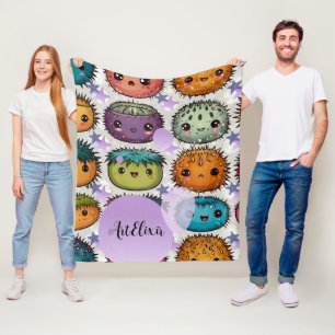 Urchin met Sterren Print Fleece Deken