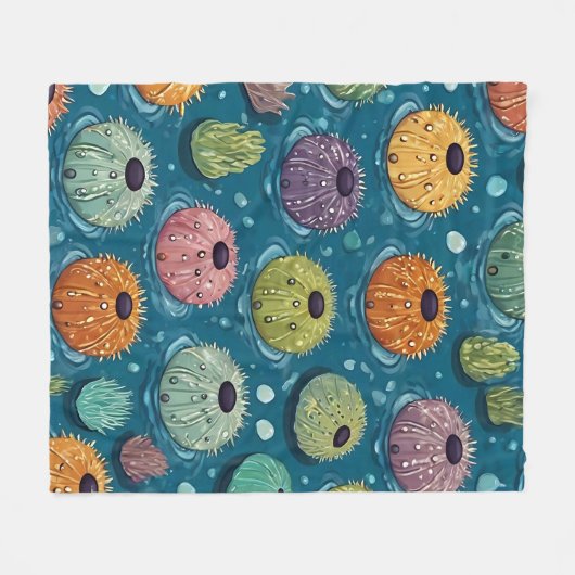 Urchin Print Fleece Deken (Voorkant (Horizontaal))