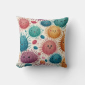 Urchin Waterverf Print Kussen (Voorkant)