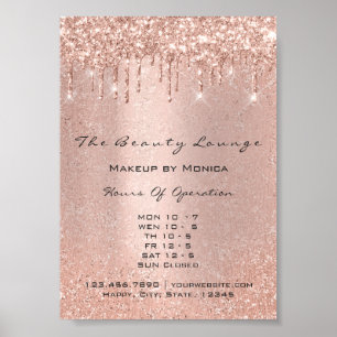 Uren Make-up Wimper Salon Drip Rose Prijzen Poster