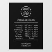 UREN OPENEN met aangepaste zakelijke logo - Winkel Raamsticker (Vel)