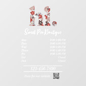 Uren van de Cute Boutique Raamsticker (Vel)