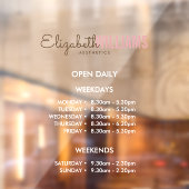 Uren van de schoonheidssalon raamsticker (Vel 2)