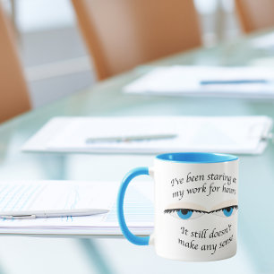 Urenlang naar werk staren, maar het heeft nog stee mok