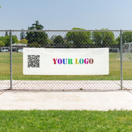 URL du code QR et logo Bannière promotionnelle d'e (En situation)