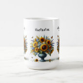 urne antique avec fleurs nom d'entreprise Mug (Centre)
