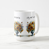 urne antique avec fleurs nom d'entreprise Mug (Devant droit)