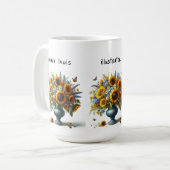 urne antique avec fleurs nom d'entreprise Mug (Devant gauche)