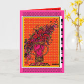 URNE DE COEURS DE CARTE DE VOEUX (Fleur jaune)