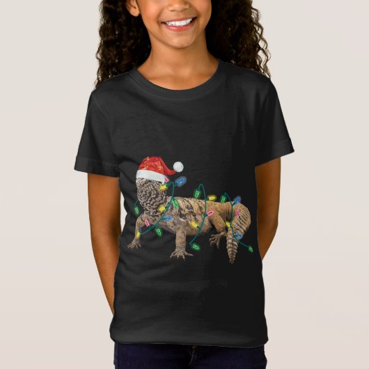 Uromastyx Kerstverlichting Santa Hoed Dabb Lizard  T-shirt (Voorkant)