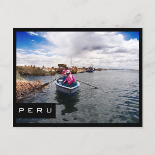 Uros op het meer van Titicaca, briefkaart van het