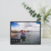 Uros sur le lac Titicaca, Pérou carte postale noir (Debout devant)