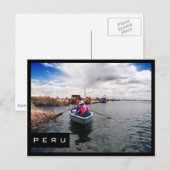 Uros sur le lac Titicaca, Pérou carte postale noir (Devant / Derrière)