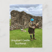 Urquhart Castle in Scotland, Jacobite Man in Kilt Briefkaart (Voorkant)