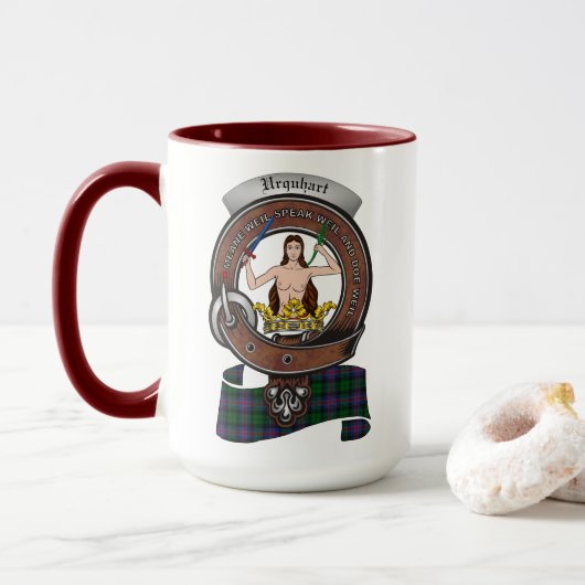 Urquhart Clan Badge Combo 15oz Mug (Avec donut)