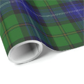 Urquhart tartan blauwe groene vleid cadeaupapier (Rol Hoek)