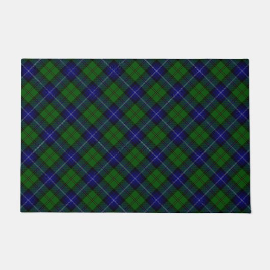 Urquhart tartan blauwe groene vleid deurmat (Voorkant)
