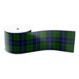 Urquhart tartan blauwe groene vleid grosgrain lint