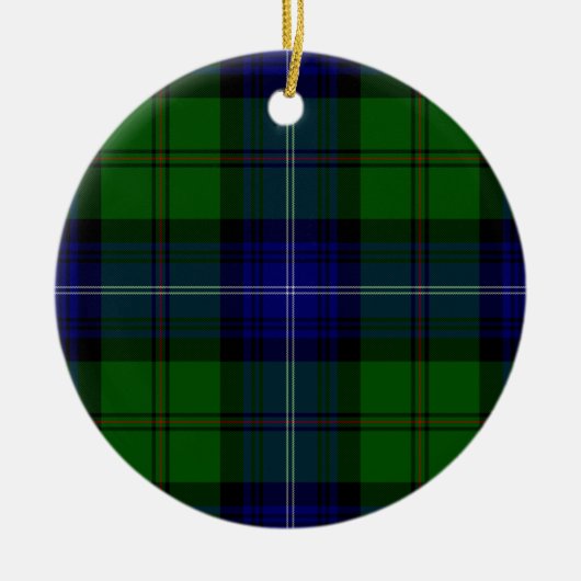 Urquhart tartan blauwe groene vleid keramisch ornament (Voorkant)
