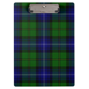 Urquhart tartan blauwe groene vleid klembord