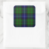 Urquhart tartan blauwe groene vleid vierkante sticker (Tas)